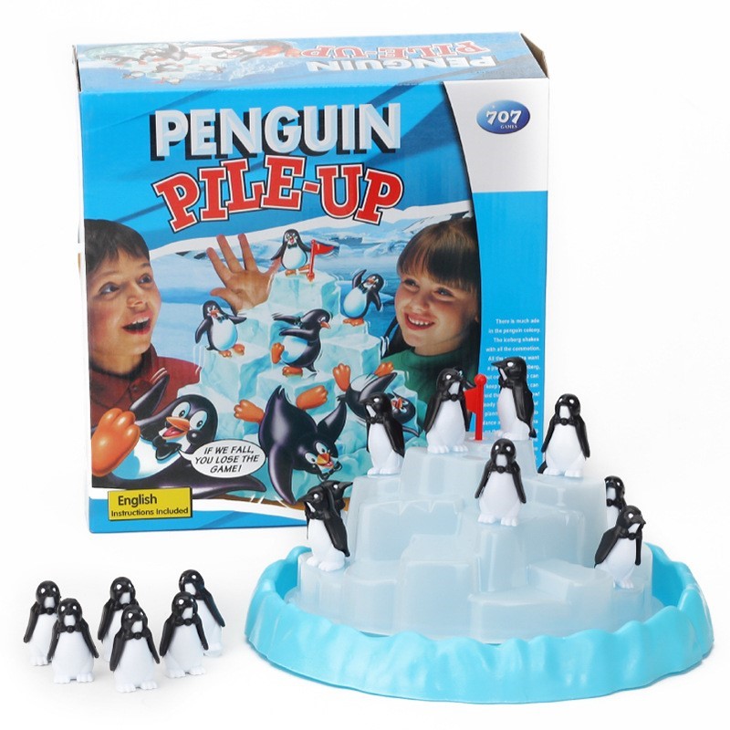 Board Game Jenga - Gra planszowa z pingwinami na lodowcu,